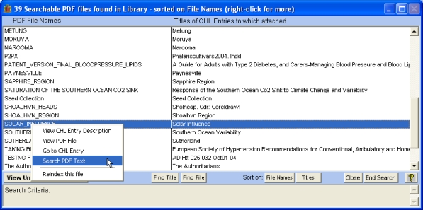 Access and search all PDF library Files